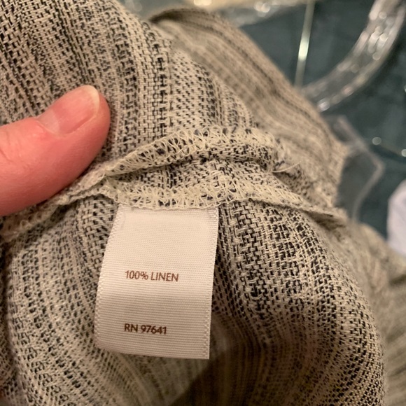 J Jill Striped Half Sleeve Buttton Linen Tunic - Picture 6 of 6